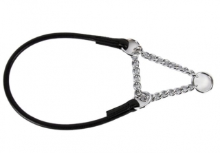 Kožený obojek 5 mm černý (25 cm)